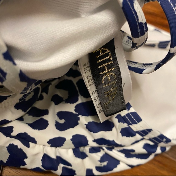 NEW Athena One Piece Swimsuit Blue Leopard Plunge Strappy Corset Back Leopard 8 - Picture 5 of 11